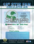 18 inch Direct Aire Stir Fan - $ 85 each 
50inch available at $95 each