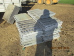 gray flooring goes thi the 3" rails - $.50 each section 100 are 18" by 18" and 211 pieces of 18" by 24"
