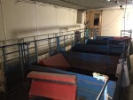 pic 1 of 12 -- 5 set up in a row - 5 by 7 at $250 each - does not include the wire flooring or kane feeder- crates have a bumper rail to put in and a finger rail to close pen up when she is farrowing